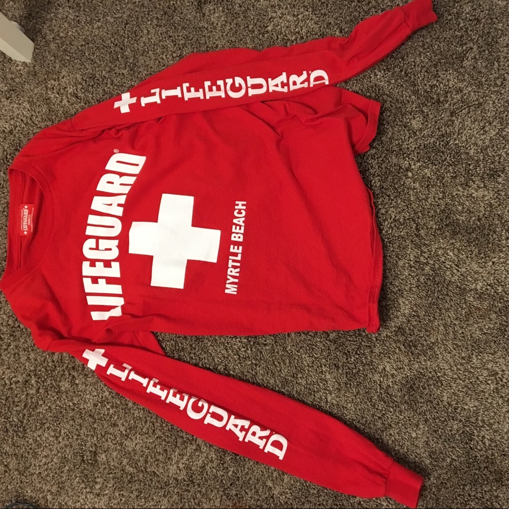 Red life guard top